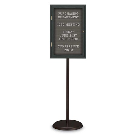 United Visual Products Corkboard, Double Door, Radius Frame, 42x32", Black/Cobalt UV70025-BLACK-COBACC